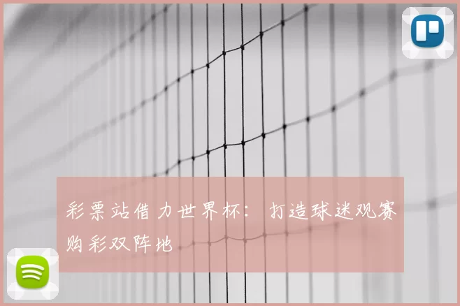 彩票站借力世界杯:打造球迷观赛购彩双阵地